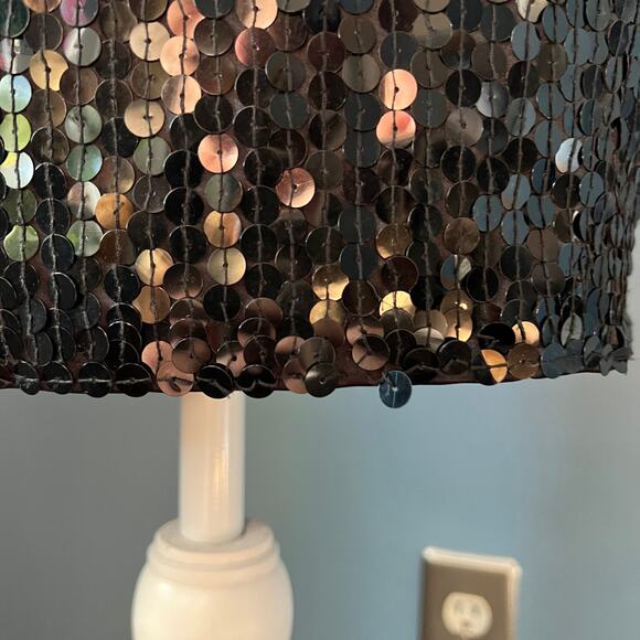 Niteline Della Roufogali Black Sequin Mesh‎ Dress Women's Size 6 80s Vintage - Picture 9 of 11